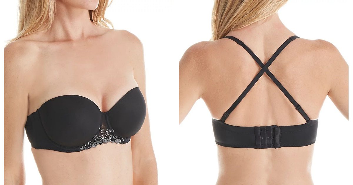 Strapless bras are a great way to show off pilates and yoga-toned shoulders!