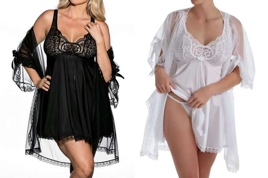 Classic beautiful lingerie in black or white has a timeless appeal.