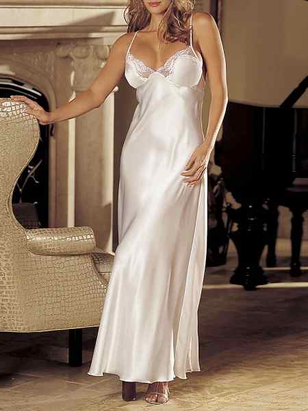 A beautiful nightgown in stunning satin is so sexy!
