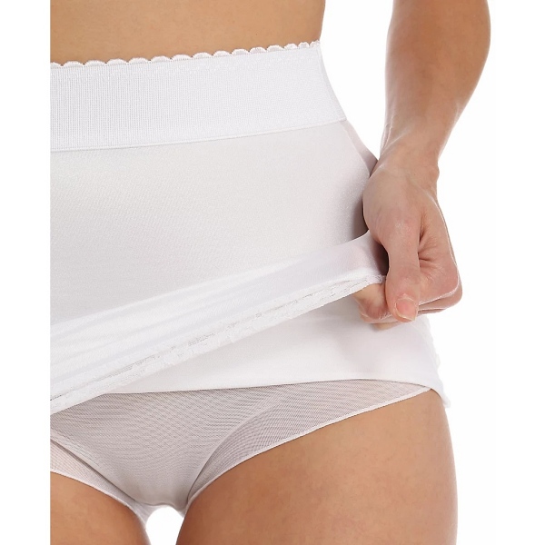 Slip styles with built-in panties eliminate the need for bulky undies.