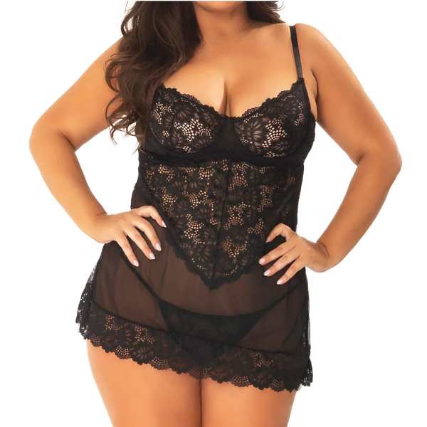 Lace chemises in black are so sexy!