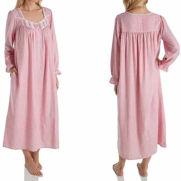 A flannel nightgown is warm and cozy for winter.