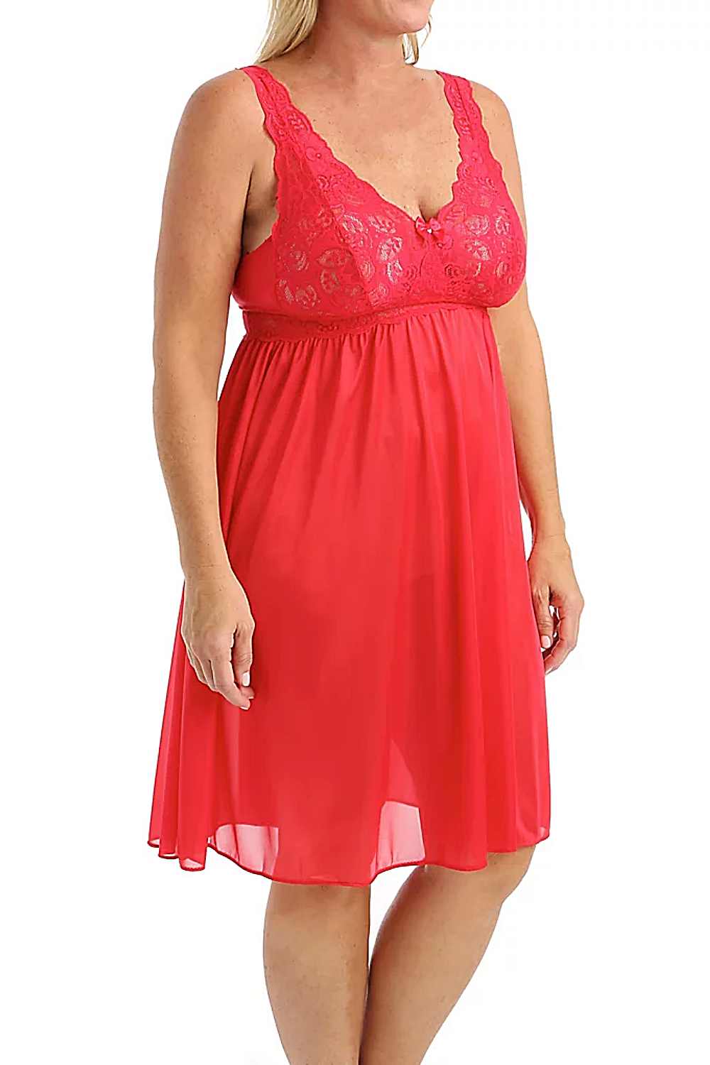 Women's Plus Size Matte Satin Nightgown With Lace #6063X –  shirleymccoycouture