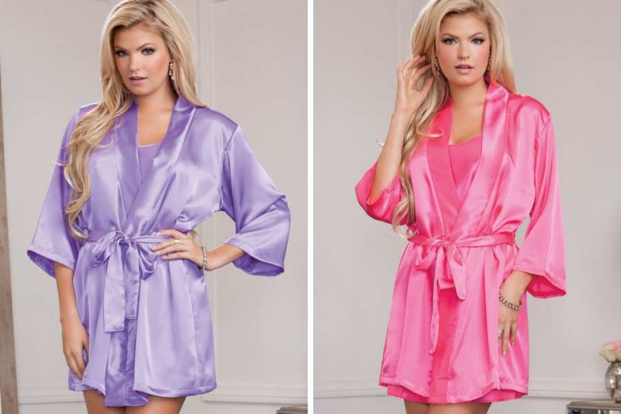 Satin robes come in a beautiful variety of yummy colors.